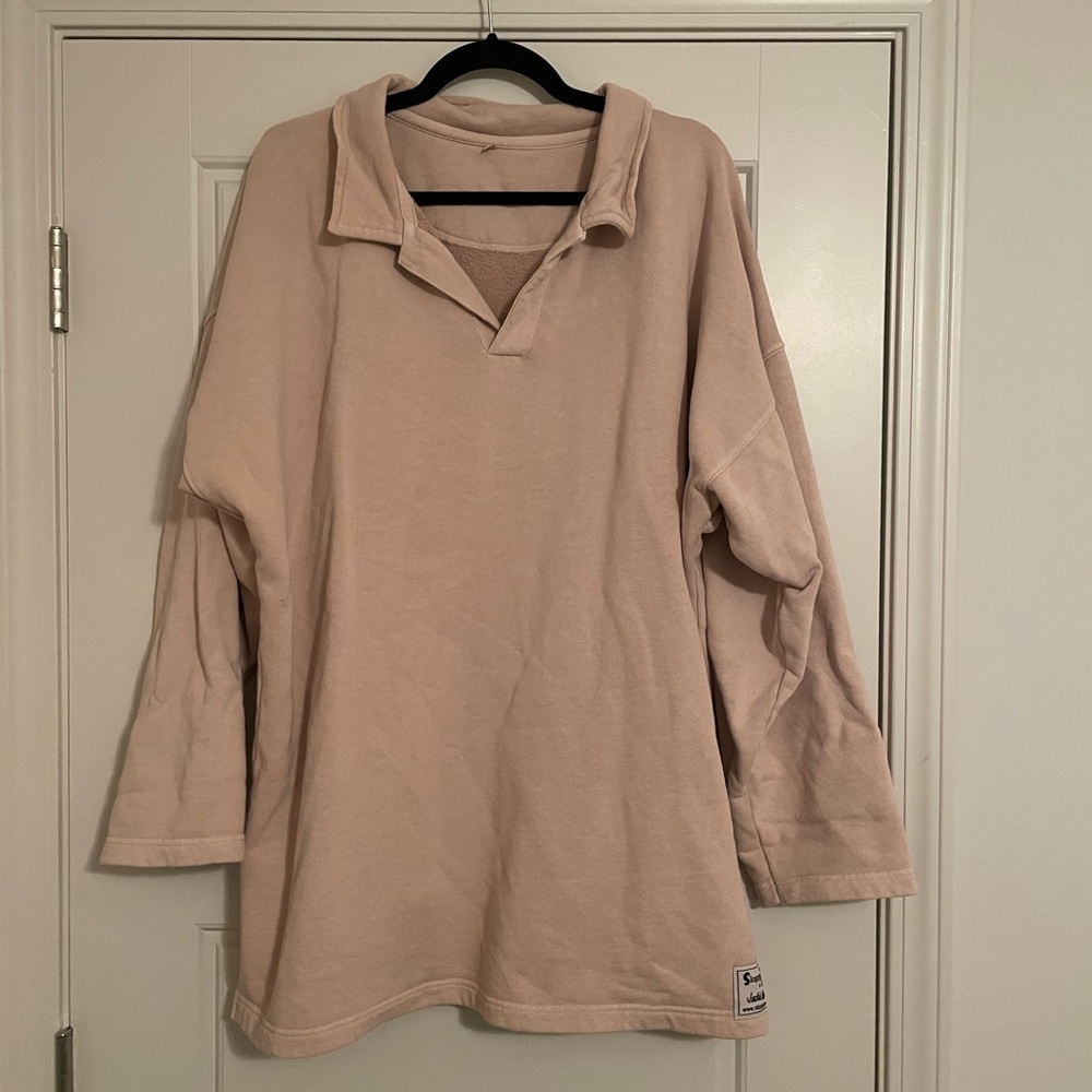 Sloppy Joe Sweatshirt Collar 02 Pink